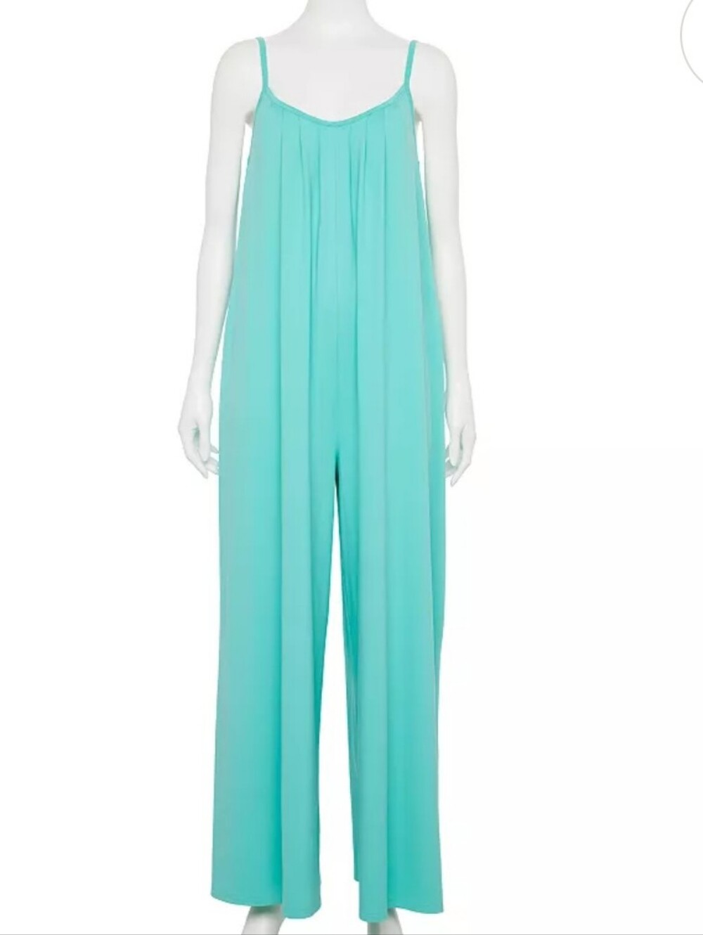 Tek gear On The Go Gear  Turquoise Sleveless Jumpsuit Wide Leg Size 1X